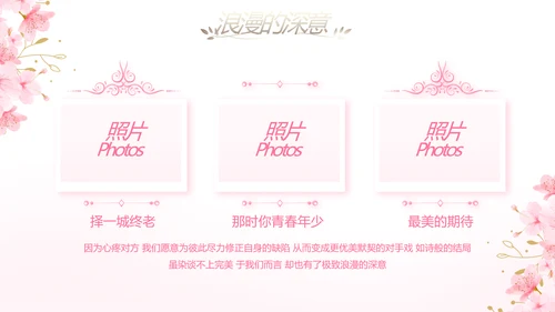 粉色唯美我们的婚礼动态PPT模板