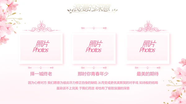 粉色唯美我们的婚礼动态PPT模板