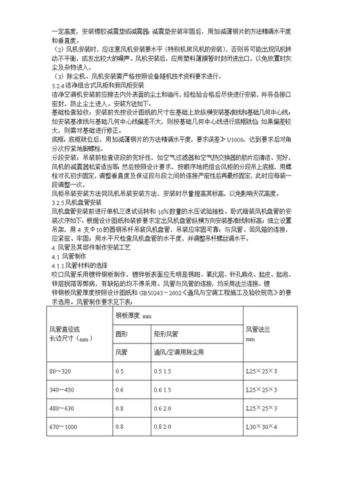 套暖通工程施工组织设计方案