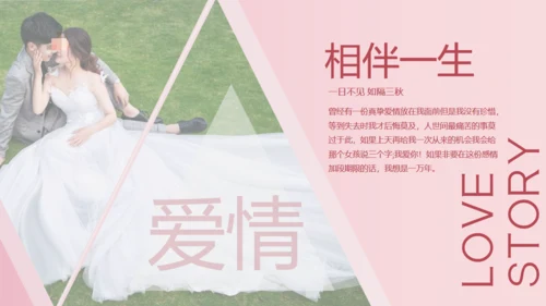 我们结婚啦浪漫婚礼520粉色婚礼相册通用PPT模板