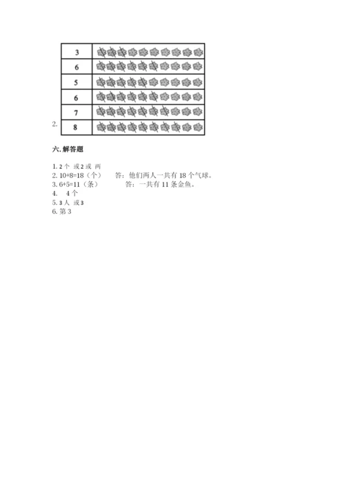 北师大版一年级上册数学期末测试卷及答案【夺冠】.docx
