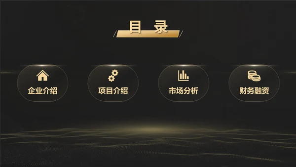 黑金质感项目战略商业计划书通用PPT模板
