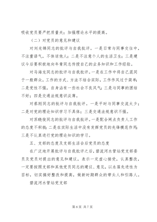 中宁十小党支部召开专题组织生活会请示报告.docx