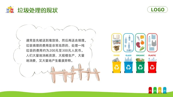 绿色卡通垃圾分类你我同行PPT模板宣传PPT动态PPT