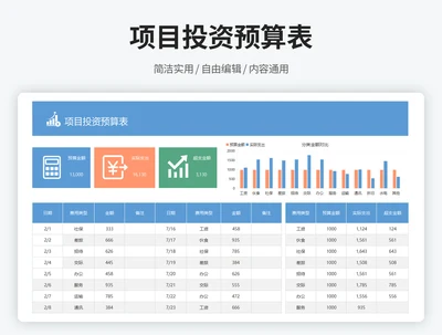 项目投资预算表