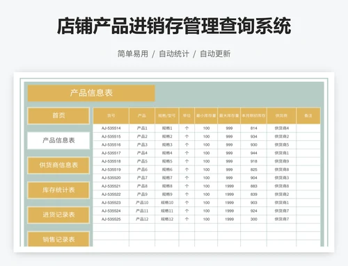 店铺产品进销存管理查询系统