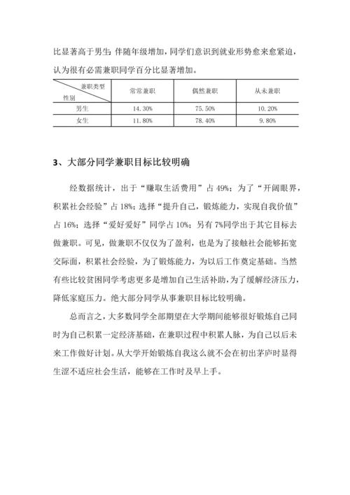 大学生兼职调查分析报告.docx