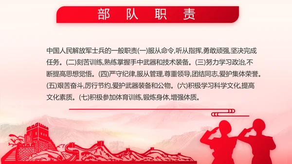 人民子弟兵军事部队动态PPT