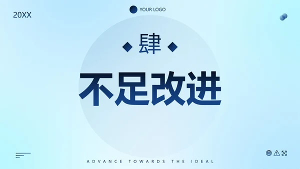 蓝色极简渐变弥散几何形状总结汇报述职报告PPT模板