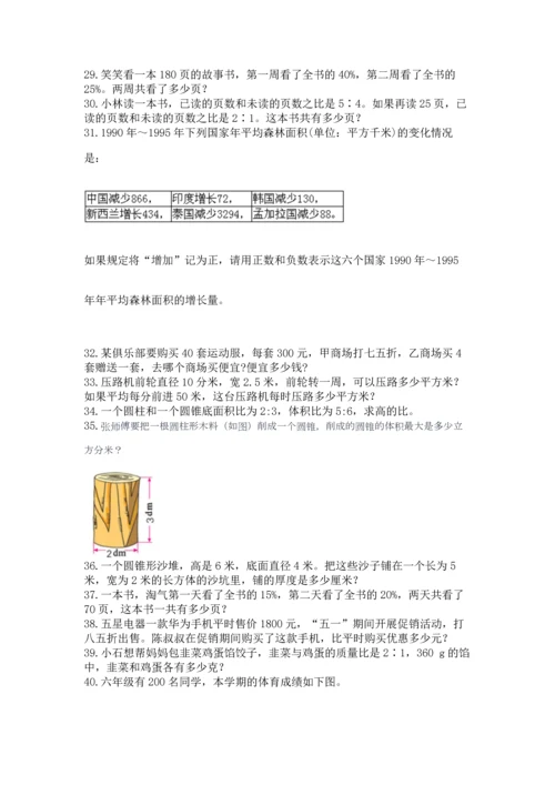 六年级小升初数学应用题50道及参考答案【基础题】.docx