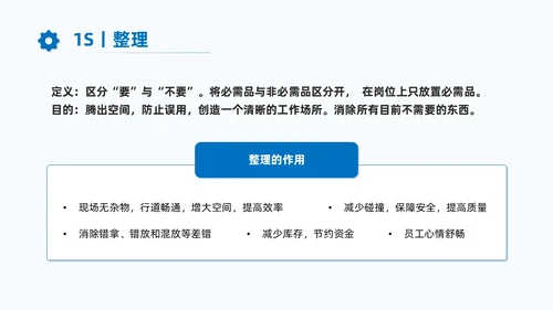 蓝色商务7S现场管理培训PPT课件