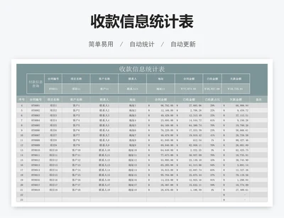 收款信息统计表