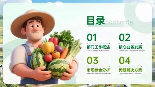 绿色农业企业部门汇报会议PPT模板