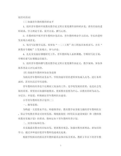 精编之小学青年教师培养计划书范文.docx