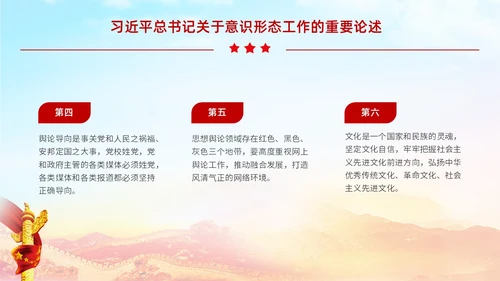 红色展板大气意识形态专题党课ppt