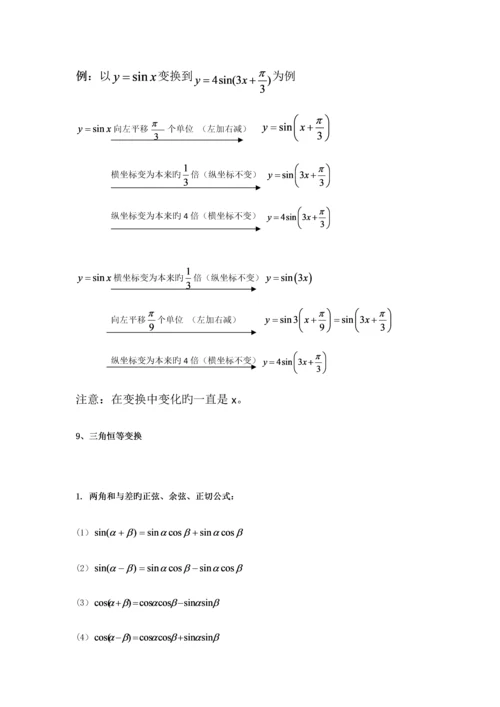 2023年三角函数及解三角形知识点总结.docx