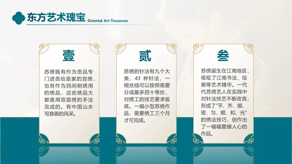 非遗文化江南苏绣PPT模板下载