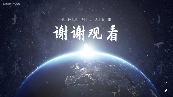 保护地球1小时全球视野通用PPT模板