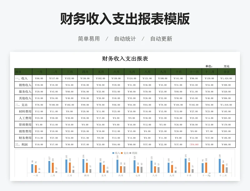 财务收入支出报表模版