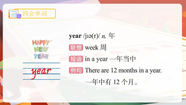Unit 3 My school calendar 单词词组复习课件(共88张PPT)