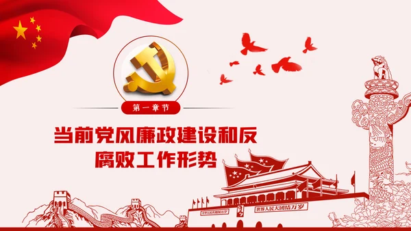 运用四种形态加强党风廉政建设党课PPT模板