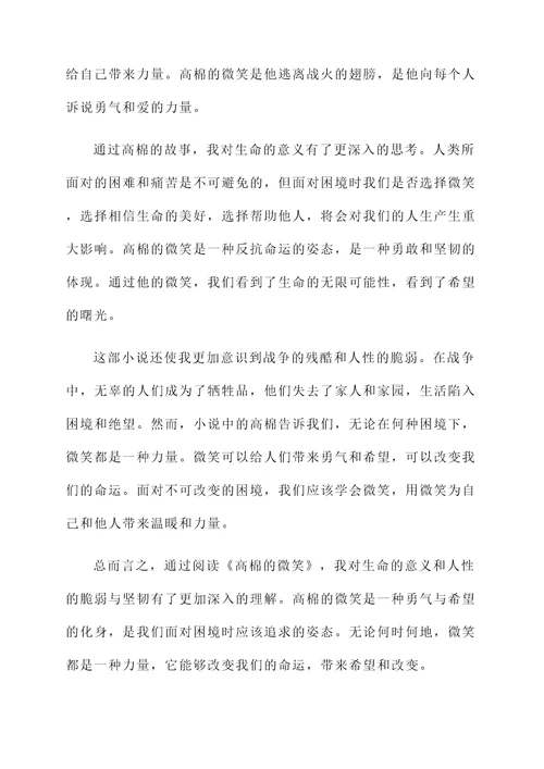 高棉的微笑看后感想