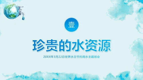 3月23日世界水日节约用水主题班会PPT课件