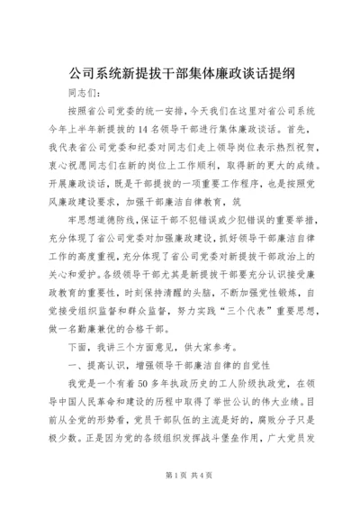 公司系统新提拔干部集体廉政谈话提纲 (5).docx