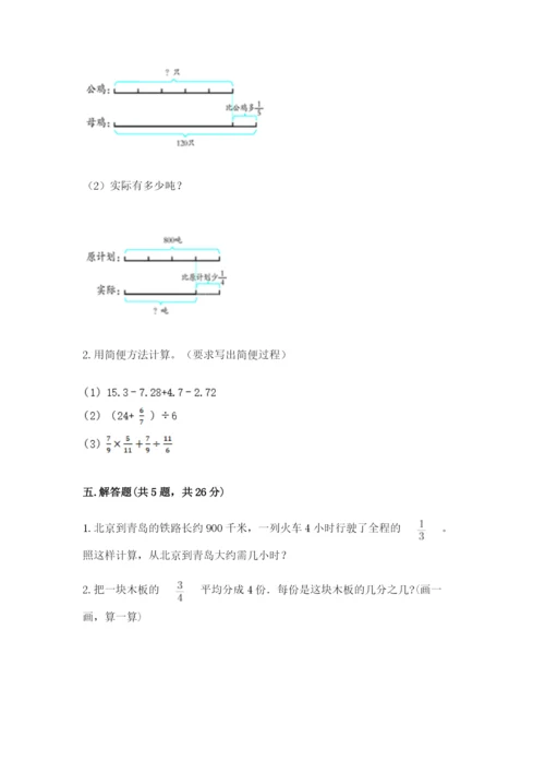 冀教版五年级下册数学第六单元 分数除法 测试卷【巩固】.docx