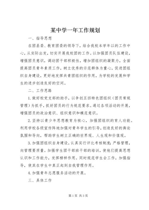 某中学一年工作规划.docx