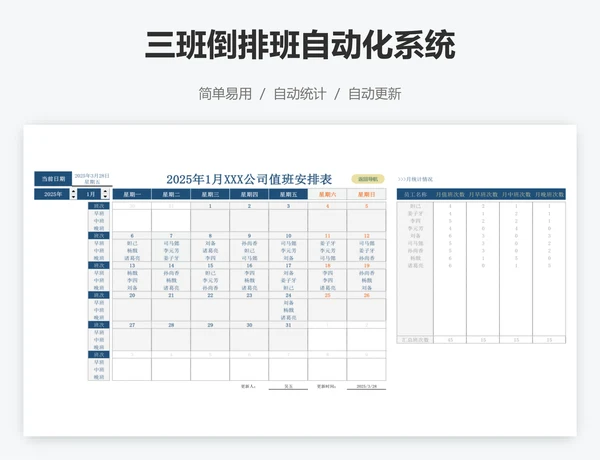 三班倒排班自动化系统
