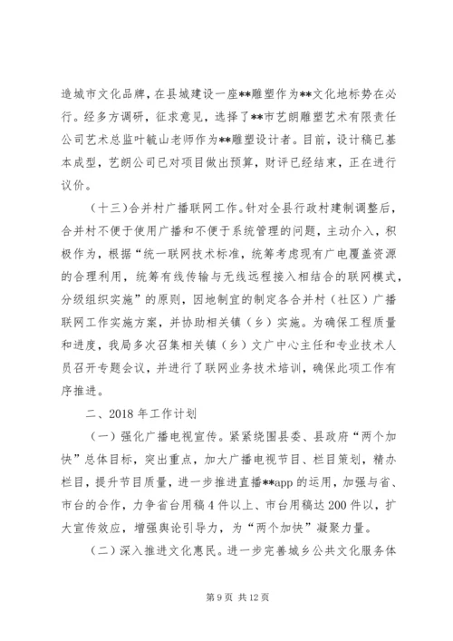 文广局17工作总结和18工作计划 (2).docx