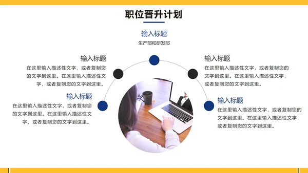 黄色商务简约扁平企业招聘介绍PPT模板