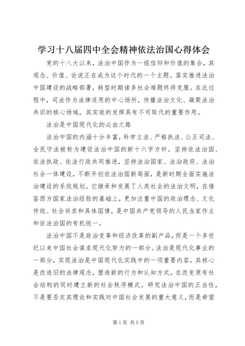 学习十八届四中全会精神依法治国心得体会.docx