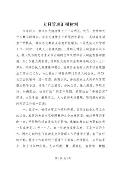 犬只管理汇报材料.docx