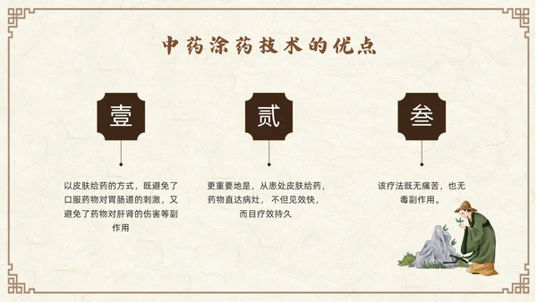 棕色古风中药涂药技术PPT模板宣传PPT动态PPT中医