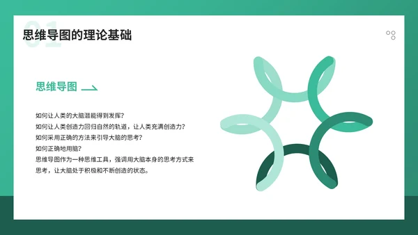 青色简约风职场技能培训之思维导图优势与制作PPT模板