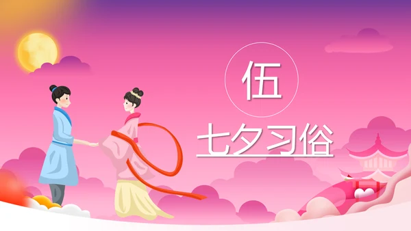 浪漫爱情粉色七夕PPT模板