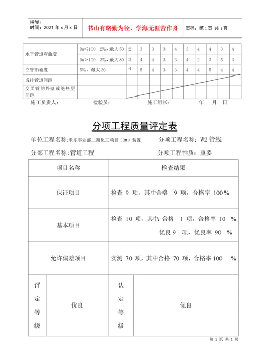 管道质量评定表.docx