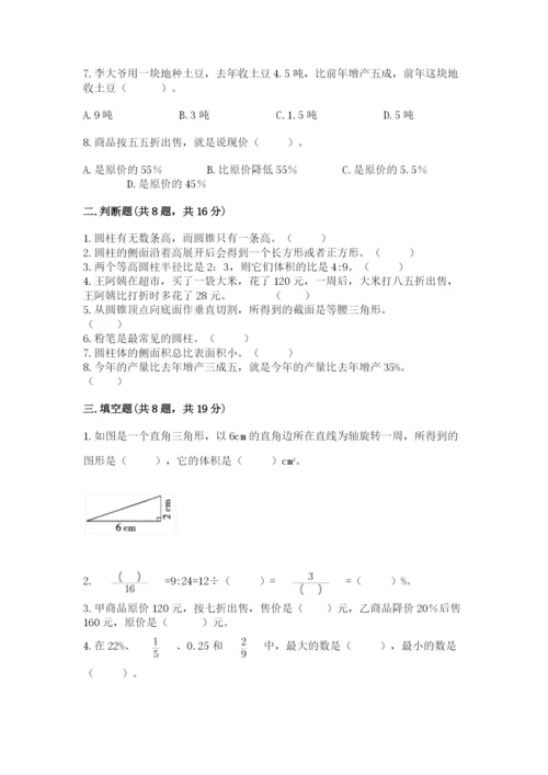 北京版六年级下册数学期中测试卷【典优】.docx