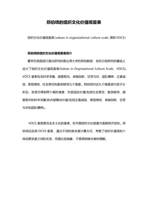 【企业文化分析模型-7】郑伯埙的VOCS量表.docx