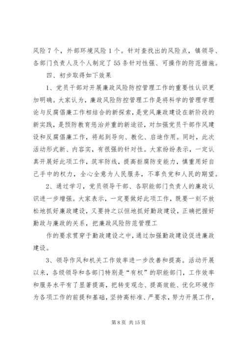 乡镇廉政风险防控工作总结.docx