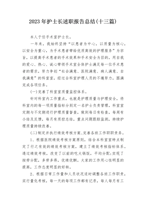 2023年护士长述职报告总结(十三篇).docx