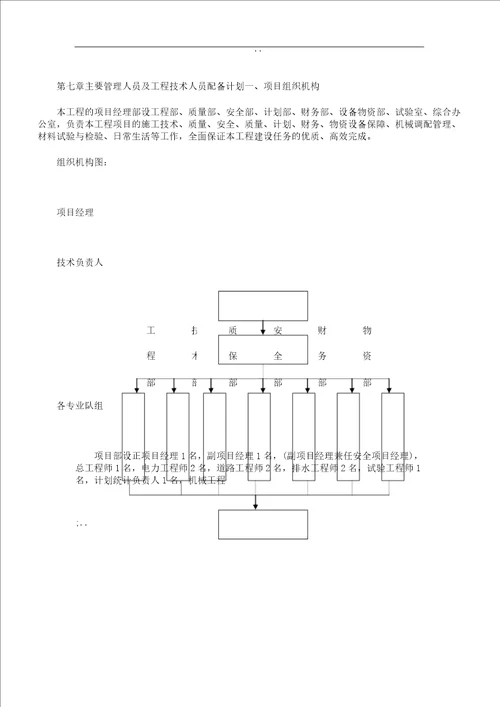 7.主要管理人员及工程技术人员配备计划