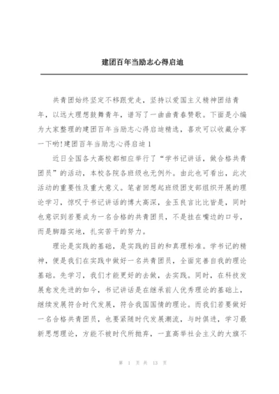 建团百年当励志心得启迪.docx