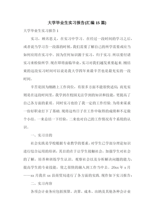 大学毕业生实习报告(汇编15篇).docx