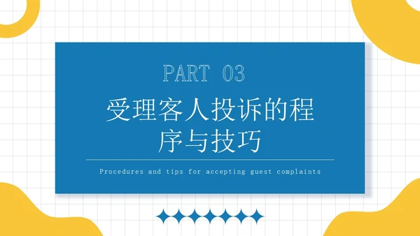 蓝黄色简约员工培训投诉处理培训PPT模板