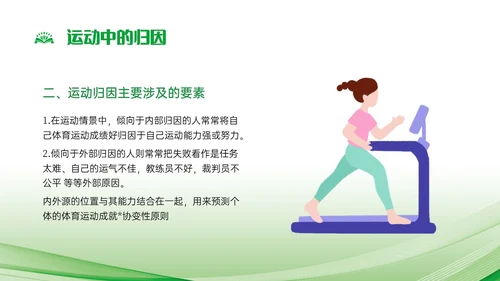 绿色简约运动心理学说课课件PPT模板