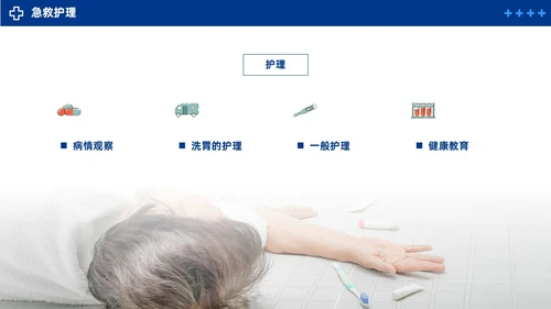 蓝色简约急性中毒知识培训PPT护理