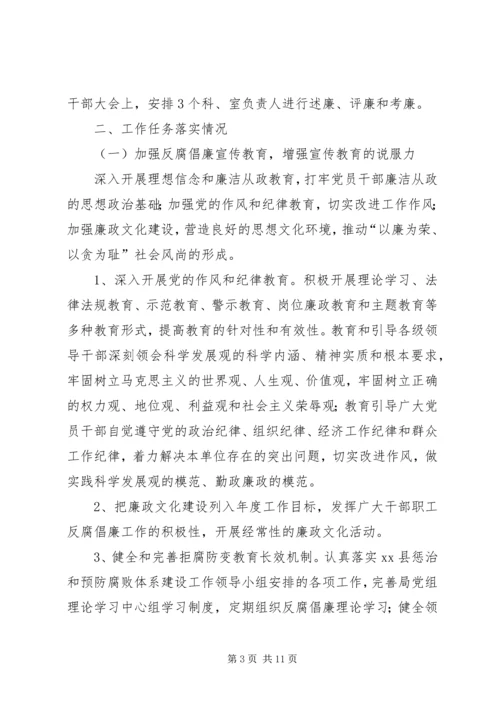 惩防体系建设和党风廉政建设自查报告.docx